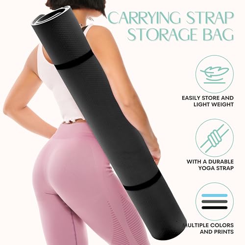 HIWAVE Large Eco-Friendly Exercise Mat for Yoga, Pilates