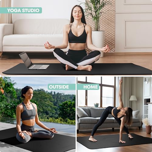 HIWAVE Large Eco-Friendly Exercise Mat for Yoga, Pilates