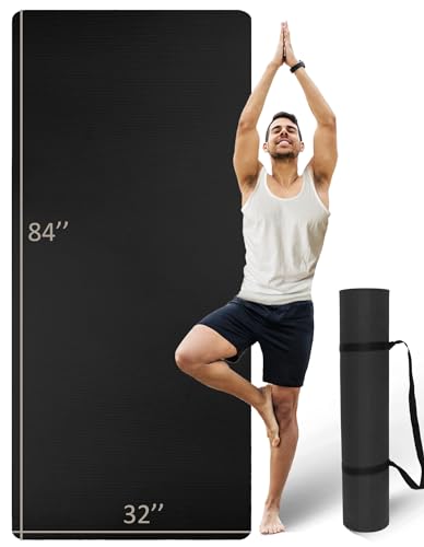 84'' x 32'' Extra Thick Yoga Mat for Tall Men & Women