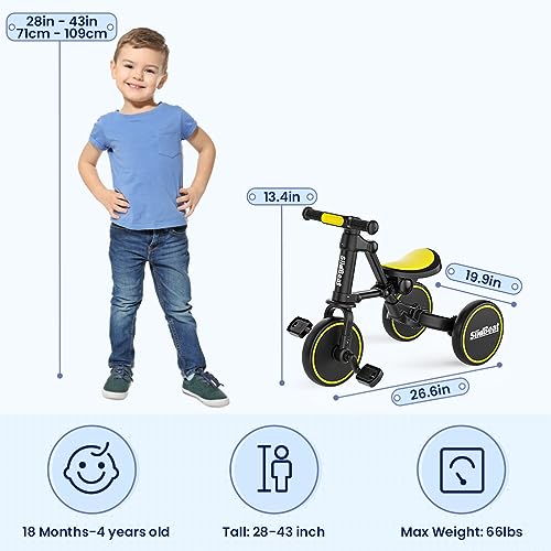 SLIDBEAT Kids 3-in-1 Tricycle for 2-4 Years