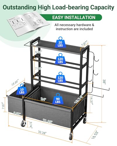 360lbs Dumbbell Rack with Storage for Home Gym