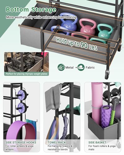360lbs Dumbbell Rack with Storage for Home Gym