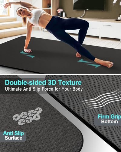 84'' x 32'' Extra Thick Yoga Mat for Tall Men & Women