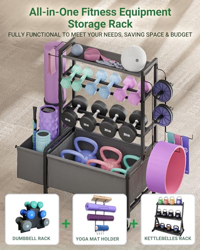 360lbs Dumbbell Rack with Storage for Home Gym