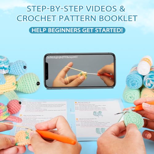 VIP Crochet Kit: Beginner's DIY Tutorial, Turtle Family
