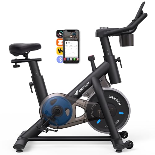 MERACH Exercise Bike with Exclusive App and LED Monitor