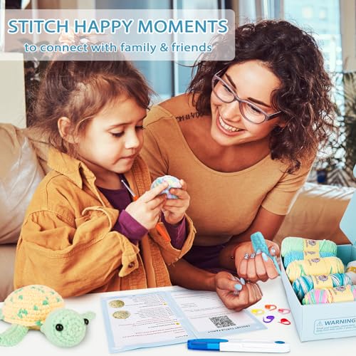 VIP Crochet Kit: Beginner's DIY Tutorial, Turtle Family