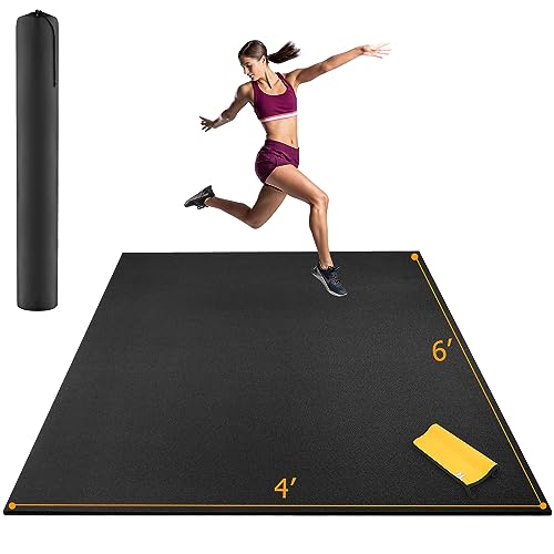 BesWin Large Exercise Mat, 6' x 4' - Non-Slip, Durable Gym Mat