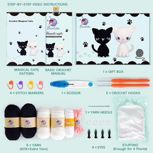 Crochetta Crochet Kit: DIY Magical Cats for Beginners