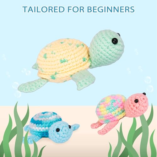 VIP Crochet Kit: Beginner's DIY Tutorial, Turtle Family