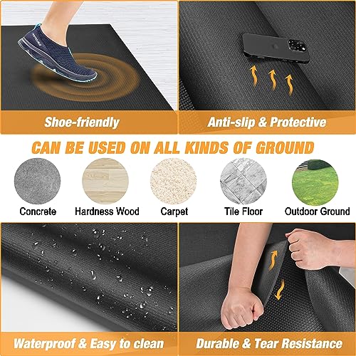 BesWin Large Exercise Mat, 6' x 4' - Non-Slip, Durable Gym Mat