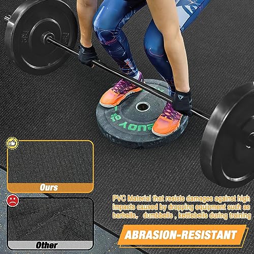 BesWin Large Exercise Mat, 6' x 4' - Non-Slip, Durable Gym Mat