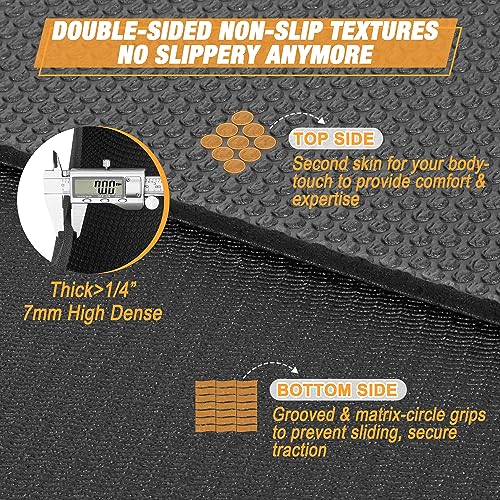 BesWin Large Exercise Mat, 6' x 4' - Non-Slip, Durable Gym Mat
