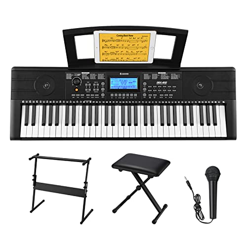 61-Key Electric Piano Keyboard Bundle for Beginners/Professionals