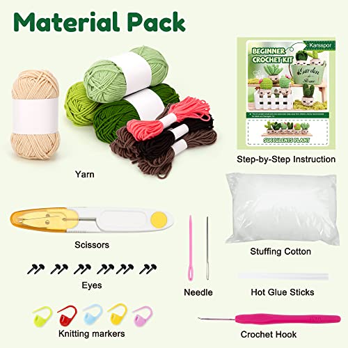 Karsspor Perfect Crochet Kit - 6 PCS Succulents