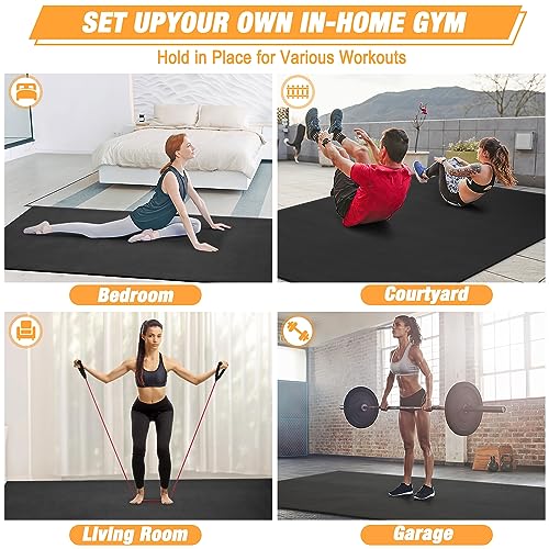 BesWin Large Exercise Mat, 6' x 4' - Non-Slip, Durable Gym Mat