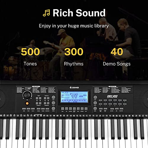 61-Key Electric Piano Keyboard Bundle for Beginners/Professionals