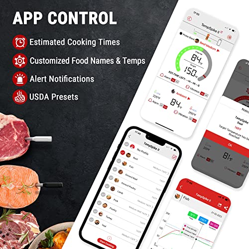 Wireless Meat Thermometer with Dual Probes, 500FT Range