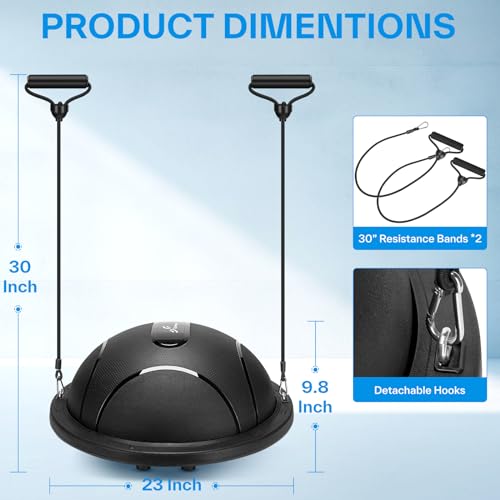 Half Balance Ball with Resistance Bands - Home Gym