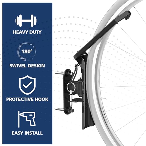 Kesito Swivel Bike Wall Mount, Vertical Bicycle Rack