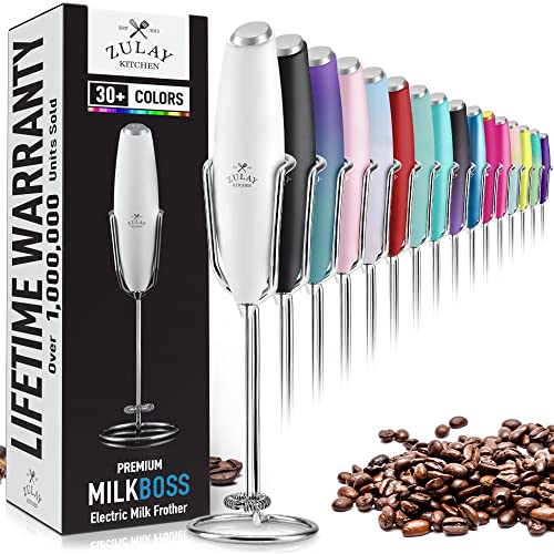Powerful Handheld Milk Frother Wand (White)