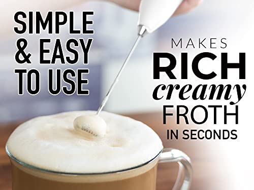 Powerful Handheld Milk Frother Wand (White)