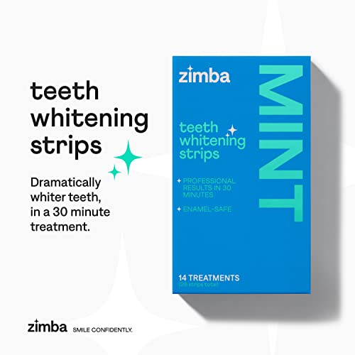 Zimba Teeth Whitening Strips - Enamel Safe, Mint