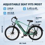 Axiniu Ebike 26'' Electric Bike Adults City Commuter Bicycle 750W Motor E-bike
