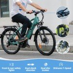 Axiniu Ebike 26'' Electric Bike Adults City Commuter Bicycle 750W Motor E-bike