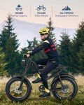 1500W Moped Style Ebike Full Suspension, 20 Inch Fat Tire Electric bike, Max 28MPH & 37-150 Miles Electric Motorcycle, 750WH/1500WH Battery, All-Terrain E Bike for Mountains, Snow, Sand, Road