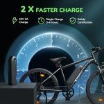 isinwheel M10 Electric Bike for Adults with 500W Motor, 20mph Max Speed, 374.4WH Removable Battery Ebike, 26" Electric Mountain Bike with 7-Speed and Front Suspension (Black)