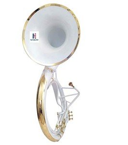 Brass Sousaphone Bb Big Bell Tubas White Brass Made King Size Tuba Mouth Piece with Carry Bag 25" Handmade Musical Instrument Gift