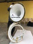 Brass Sousaphone Bb Big Bell Tubas White Brass Made King Size Tuba Mouth Piece with Carry Bag 25" Handmade Musical Instrument Gift