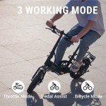 DYU 14" Folding Electric Bike for Adults Teens, 350W 36V/7.5AH, Commuter City✨