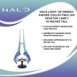 Ukonic Halo Light-Up Covenant Energy Sword Collectible Desktop Lamp With LED Light | Video Game-Themed Room Essentials | Bedside Table Lamp, Home Decor Accessories | 14 Inches Tall