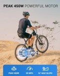 MULTIJOY Electric Bike for Adults,36V Built-in Invisible Removable Battery,350W Brushless Motor(Peak 450W) Electric Mountain Bike,26" Tires&Front Fork Suspension,UL Certified 7-Speed