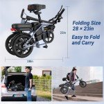 AOVOPRO 14" 500W Folding Electric Bike Bicycle EB60/EB60PRO Ebike 10.5AH/15.6AH