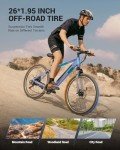 MULTIJOY Electric Bike for Adults,36V Built-in Invisible Removable Battery,350W Brushless Motor(Peak 450W) Electric Mountain Bike,26" Tires&Front Fork Suspension,UL Certified 7-Speed