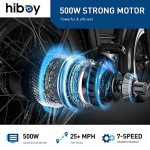 Hiboy EX6 Electric Bike for Adults with 960W Peak Motor, 25mph Max Speed, 720WH Removable Battery Ebike, 20" Electric Bicycle with Shimano 7 Speed and Front Suspension