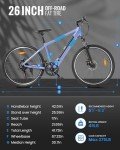 MULTIJOY Electric Bike for Adults,36V Built-in Invisible Removable Battery,350W Brushless Motor(Peak 450W) Electric Mountain Bike,26" Tires&Front Fork Suspension,UL Certified 7-Speed