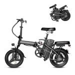 APYEAR Electric Bike for Adults,Electric Bicycle with 48V 12Ah Removable Battery,14" Folding Ebike, 20MPH Commuting Electric Bike, High Brushless Gear Motor