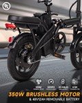 APYEAR Electric Bike for Adults,Electric Bicycle with 48V 12Ah Removable Battery,14" Folding Ebike, 20MPH Commuting Electric Bike, High Brushless Gear Motor