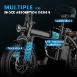 APYEAR Electric Bike for Adults,Electric Bicycle with 48V 12Ah Removable Battery,14" Folding Ebike, 20MPH Commuting Electric Bike, High Brushless Gear Motor