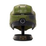 HALO Master Chief Deluxe Helmet with Stand - LED Lights on Each Side - Battle Damaged Paint - One Size Fits Most – No Sounds or SFX