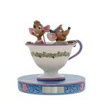 Enesco Disney Traditions by Jim Shore “Cinderella” Jaq and Gus Teacup Stone Resin Figurine, 4.25”, White