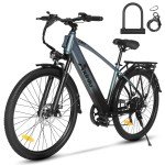 Axiniu 750W Ebike 26" Electric Bike Bicycle For Adults Commuter City E-bike