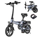 AOVOPRO Foldable Electric Bike 500W Motor 14" Tires 22mph 21Mile Range 48V