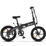 Black 1000W Electric Bike for Adults 20" Fat Tire 36V City Foldable E-Bike