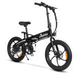 Black 1000W Electric Bike for Adults 20" Fat Tire 36V City Foldable E-Bike