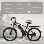 VARUN 24'' Electric Bike for Adults 20MPH 500W 36V Mountain City Commuter E-Bike